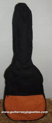 funda economica color negro con naranja para guitarra